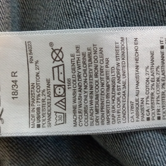 Gap Plus Dark Wash 'True Skinny' Jeans With Black Velvet Side Stripes *W18/L29"* - Picture 10 of 10